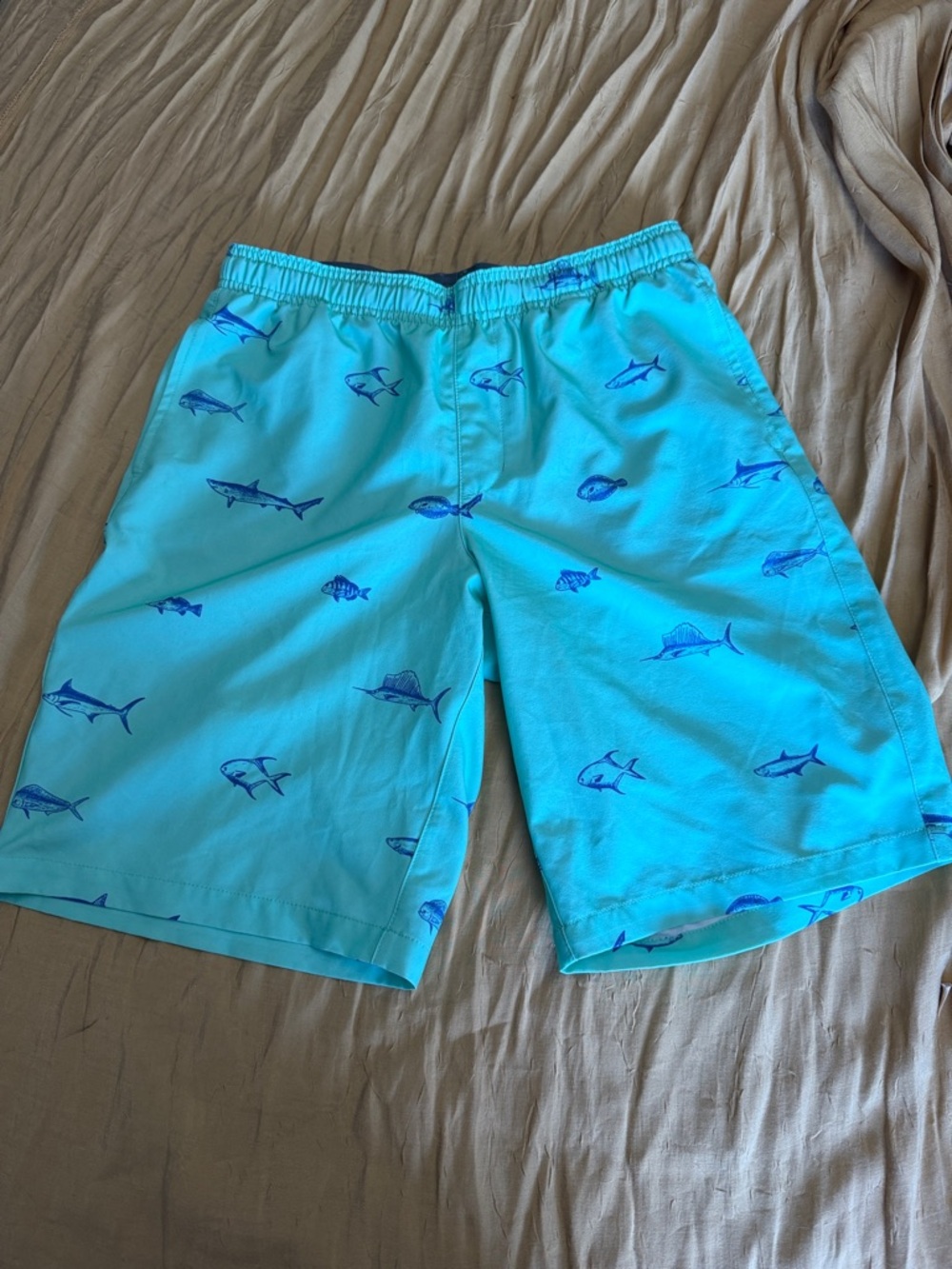 Field & Stream Light Mint Green Swim Shorts with Gray Waistband
